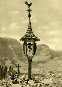 Kirkeklokke og værhane, Kitzbühel, Tyrol, Østerrike, c1935. av Unbekannt