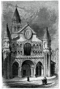 Notre Dame de la Grande-kirken, Poitiers, Frankrike, 1100-tallet, 1870 av Unbekannt
