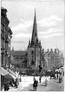 Church of St Martin i Bull Ring, Birmingham, West Midlands, 1887 av Unbekannt