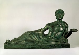Cinerary Urne i form av en tilbakelent Youth Etruria, tidlig på 4. århundre f.Kr av Unbekannt
