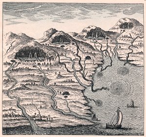 Sirkulasjon av vann mellom hav og fjell, 1665 av Unbekannt