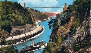 Clifton Suspension Bridge fra Leigh Woods, Bristol, c1940-tallet av Unbekannt