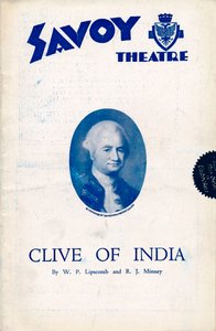 Clive of India-program for Savoy Theatre, 1934 av Unbekannt