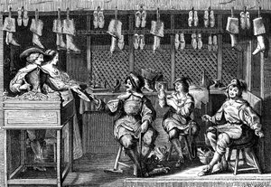 Skomakerbutikk under Louis XIII av Frankrikes tid, 1600-tallet 1882-1884 av Unbekannt