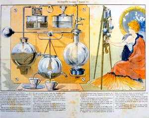 Kaffe- eller temaskin oppvarmet av en liten spritlampe, 1900 av Unbekannt