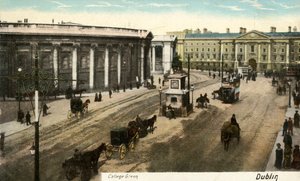 College Green - Dublin, slutten av 1800-begynnelsen av 1900-tallet. av Unbekannt