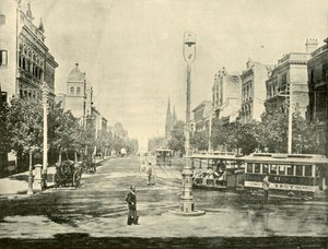 Collins Street, Melbourne, fra Treasury Buildings, 1901. av Unbekannt