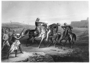 Oberst Platt drept av mytteristene ved Mhow, c1860 av Unbekannt