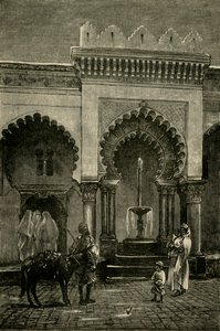 Kolonnaden til moskeen i Djamaa-El-Kebir, Alger, 1890. av Unbekannt
