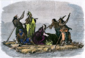 Comanches som bærer bort en fanget jente, c1860 av Unbekannt
