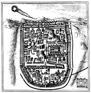 Komet fra 66 AD Halley over Jerusalem, 1666 av Unbekannt