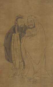 Konfucius og Buddha vugger med Qilin, Ming-dynastiet, 1400-tallet. av Unbekannt