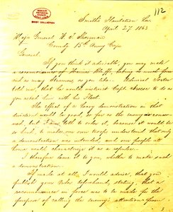 Samtids kopi av brev fra U.S. Grant, Smith