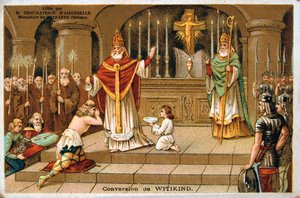 Conversion of Witikind, 785 AD, 1800-tallet av Unbekannt