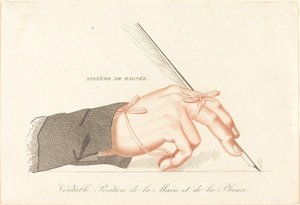 Kopi av Magnée System - Veritable Position of the Hand and the Pen fra..., etter 1828. av Unbekannt