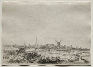 Kopi av utsikt over Amsterdam fra nordvest, 1700-tallet. av Unbekannt