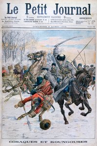 Kosakker som kjemper mot Manchus, den russisk-japanske krigen, 1904 av Unbekannt