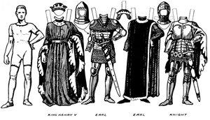 Kostymer av menn og kvinner som ble brukt i perioden da Henry V regjerte, c1934 av Unbekannt