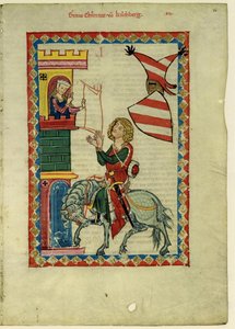 Grev Konrad von Kirchberg fra Codex Manesse, mellom 1305 og 1340 av Unbekannt