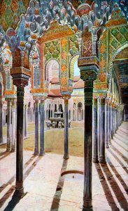 Løvenes domstol, Alhambra, Granada, Andalusia, Spania, c1924 av Unbekannt