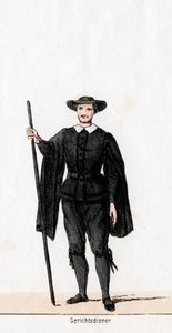 Court usher, kostymedesign for Shakespeares skuespill, Henry VIII, 1800-tallet av Unbekannt