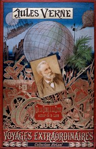 Omslag av From the Earth to the Moon and Around the Moon, av Jules Verne, c1896 av Unbekannt