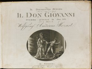 Omslag til partituret til operaen Don Giovanni av Wolfgang Amadeus Mozart, 1801. av Unbekannt
