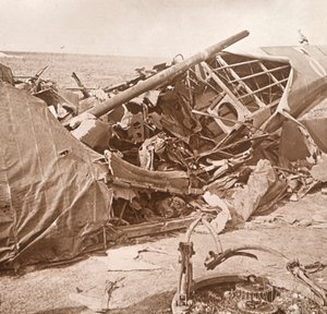 Krasjet fly, Sainte-Marie-à-Py, Nord-Frankrike, c1914-c1918 av Unbekannt