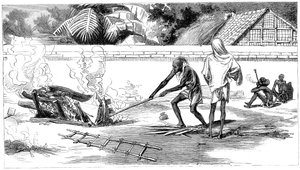 Kremasjon i Calcutta, India, 1882 av Unbekannt