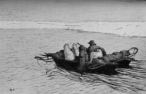 Crossing a Crack in the Ice, c1893-1896, 1897 av Unbekannt