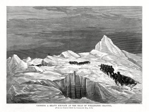 Krysser en tung ispakke ved hodet av Wellington Channel, 1877 av Unbekannt