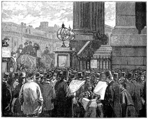 Publikum på Mansion House leser bulletinen om Prince of Wales sykdom, 1871 1900 av Unbekannt