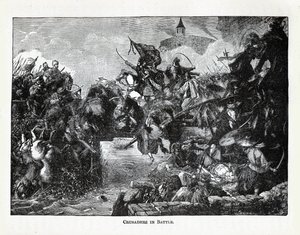 Korsfarere i kamp, 1882 av Unbekannt