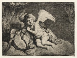 Amor hviler, 1600-tallet. av Unbekannt