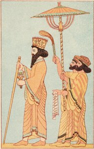 Darius I 548-486 f.Kr. Achaemenid-kongen av Persia fra 521, med ledsagere, 1881 av Unbekannt