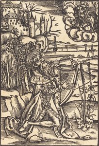 David spiller på harpen, ca. 1500. av Unbekannt