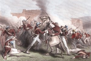 Brigadier Adrian Hopes død, indisk mytteri, 15. april 1858 av Unbekannt