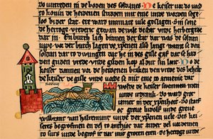 Død av Frederick Barbarossa, c1154, 1907. av Unbekannt