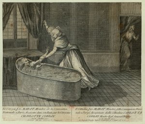 Marats død, ca. 1793. av Unbekannt