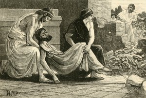 Pausanias død, 1890. av Unbekannt