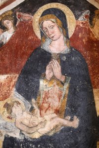 Frisk forfalt i Santa Maria dell'Alizza-kirken, Alezio, Apulia: Jomfru og barn, Alezio, Italia av Unbekannt