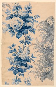 Design for blomstret stoff eller tapet, 1880–90 av Unbekannt