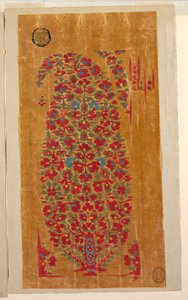 Design for vevd sjal med indianiserende motiver av Unbekannt