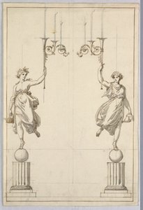 Design for et par lysekroner av Unbekannt