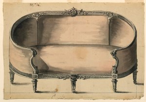 Design for en sofa av Unbekannt