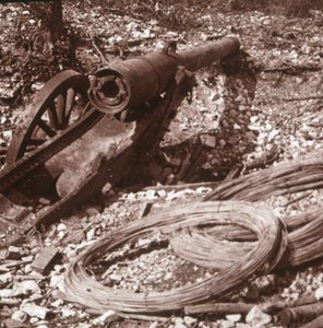 Ødelagt 155 kanon, c1917-c1918 av Unbekannt