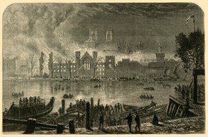 Ødeleggelse av parlamentets gamle hus, 16. oktober 1834, 1881. av Unbekannt