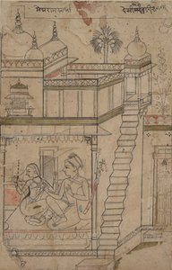 Desvarari Ragini: Folio fra en ragamala-serie Garland of Musical Modes, tidlig på 1700-tallet. av Unbekannt