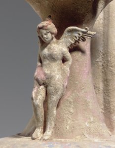 Detalj fra Canosan polykrom keramikk oinochoe, Apulia, ca. tidlig 3. århundre f.Kr. (keramikk) av Unbekannt