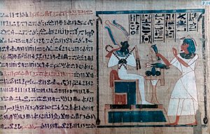 Detalj fra en gammel egyptisk dødebok av Unbekannt